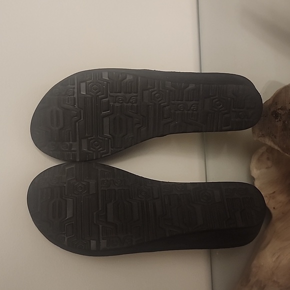 TEVA Mush Madalyn Wedge Black Metallic Sandals Womens 11 - Picture 7 of 8